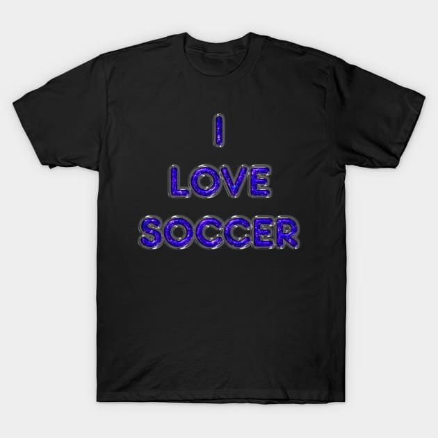 I Love Soccer - Purple T-Shirt by The Black Panther